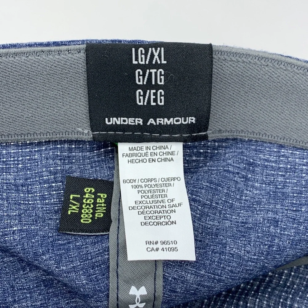 Under Armour Golf Hat LG / XL Fitted Stretch Heather Blue Green Soft Light Cap